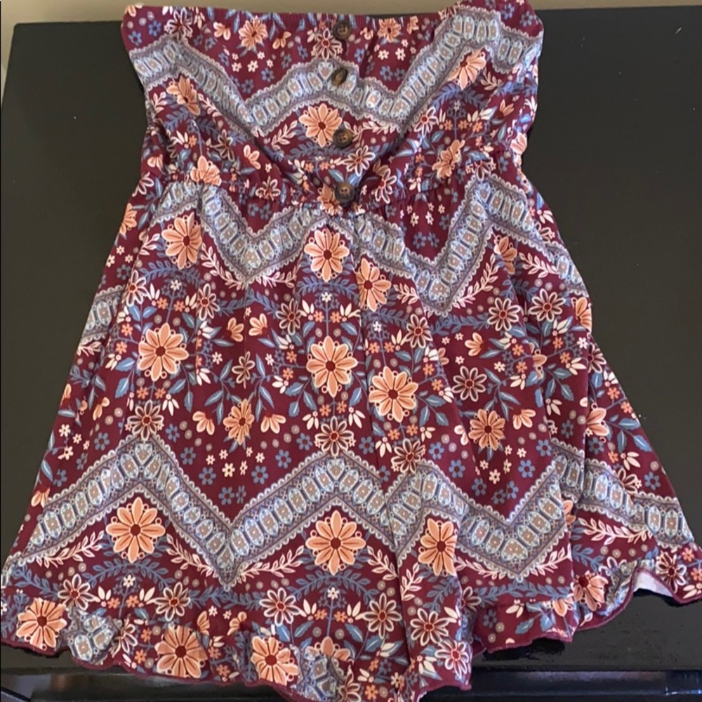 Colorful strapless kids romper